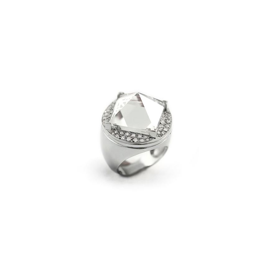'Entropia' ring in gold and diamonds ENTROPIA | AN SIGILLO LASERAU18B CT 0,50